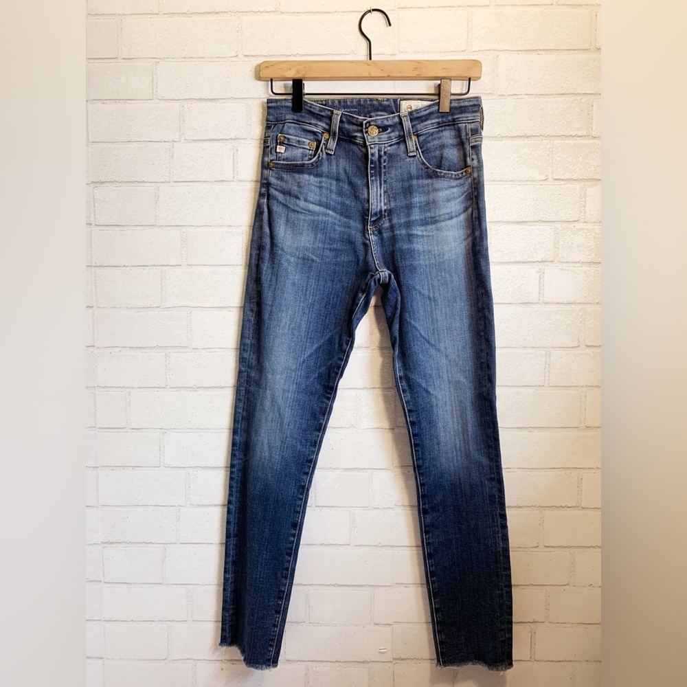 AG Adriano Goldschmied Farrah Ankle High Rise Med Wash Blue Skinny Jeans 26 R